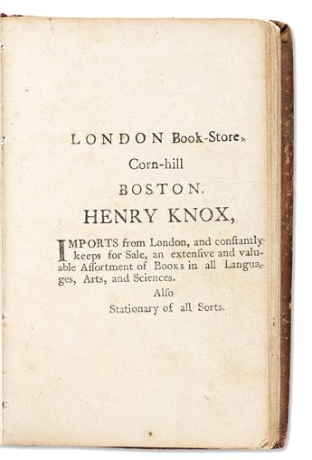 (BIBLE--PSALMS.) The Henry Knox printing of A New Version of the Psalms of David.